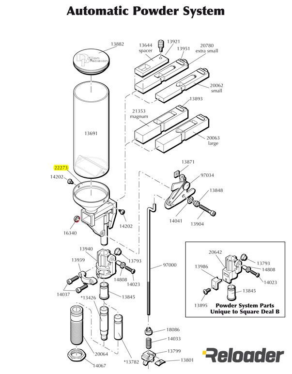 Dillon Stripped Powder Measure Body RELOADER