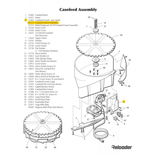 Dillon Clear Plastic Casefeed Funnel Assembly